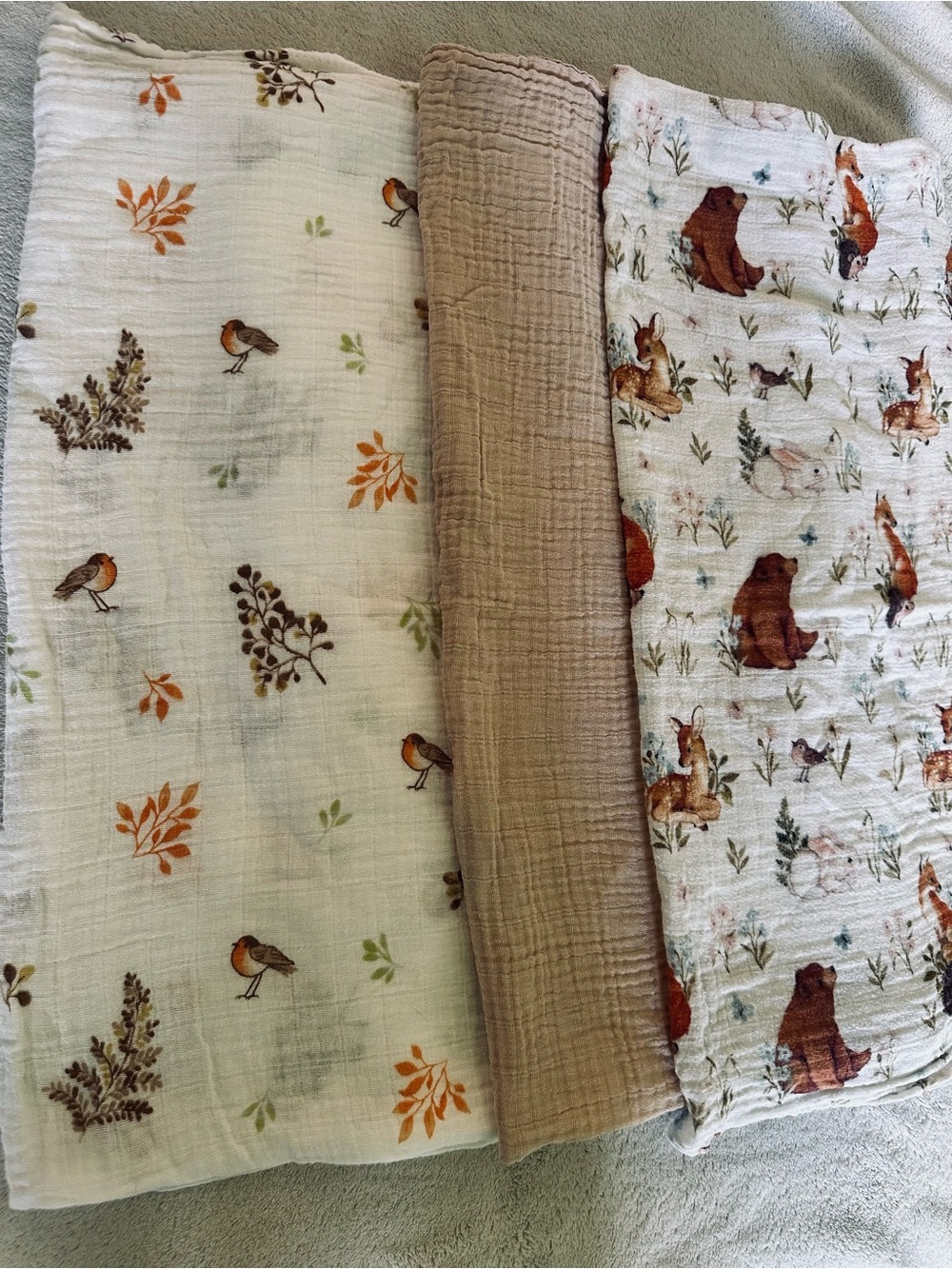 Ivy & Ever Muslin Swaddle Set in Pinks and Browns